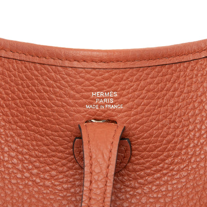 Second hand Hermes Evelyne 16 TPM Taurillon Clemence Leather Amazone Hobo Crossbody Cuivre Maxi Quadrille - Tabita Bags