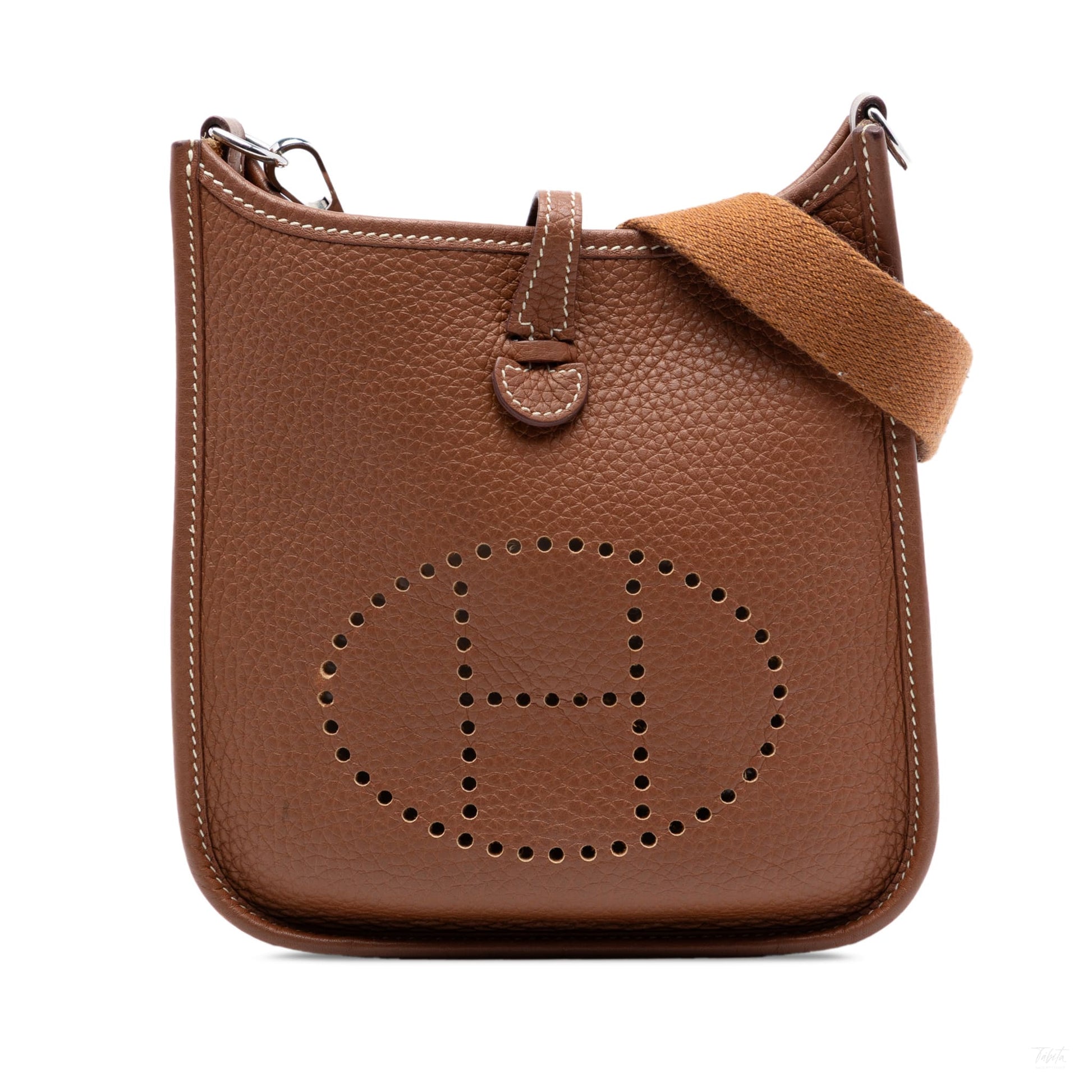 Second hand Hermes Evelyne 16 TPM Taurillon Clemence Leather Amazone Hobo Crossbody Gold - Tabita Bags
