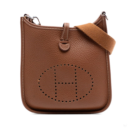 Second hand Hermes Evelyne 16 TPM Taurillon Clemence Leather Amazone Hobo Crossbody Gold - Tabita Bags