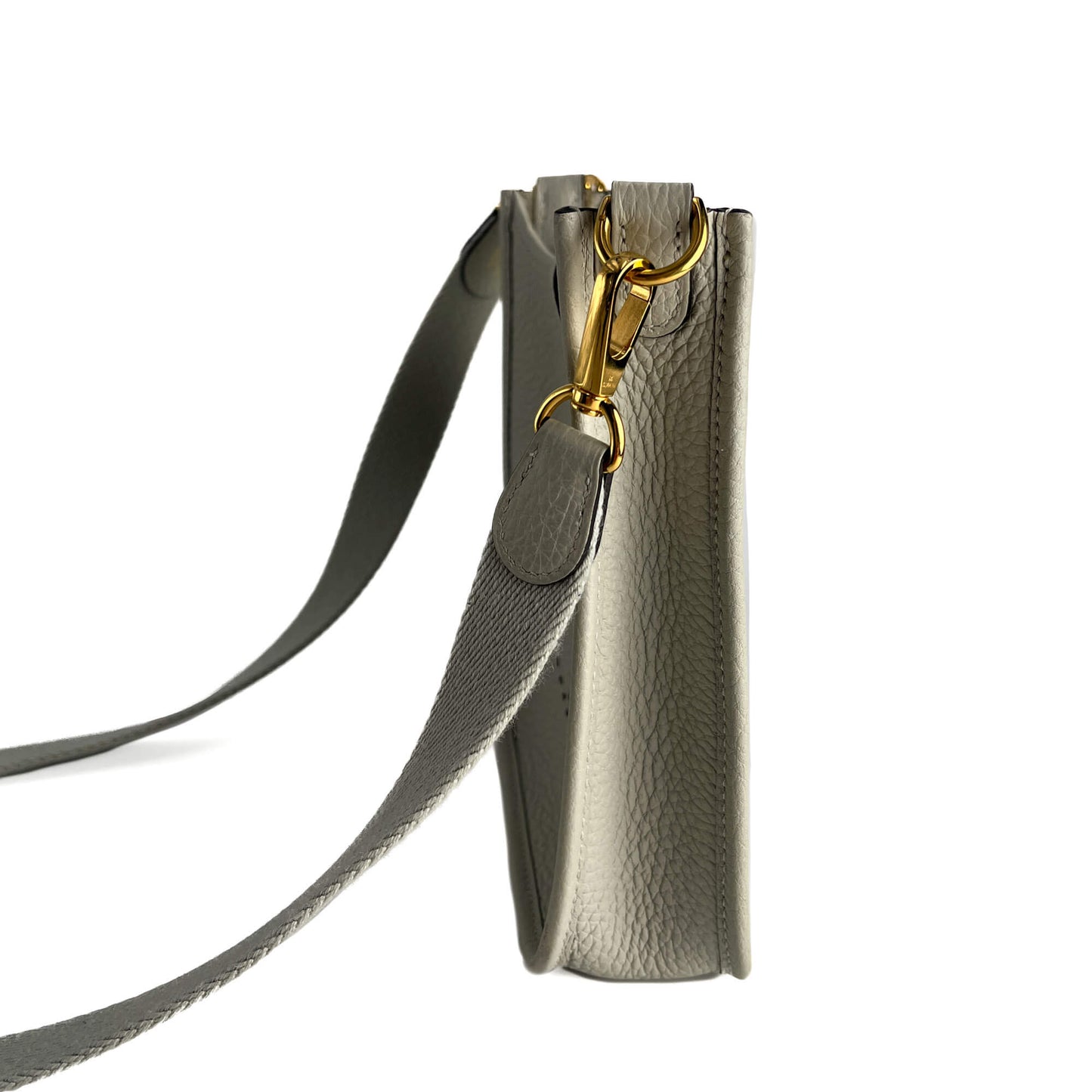 Second hand Hermes Evelyne 16 TPM Taurillon Clemence Leather Amazone Hobo Crossbody Grey - Tabita Bags