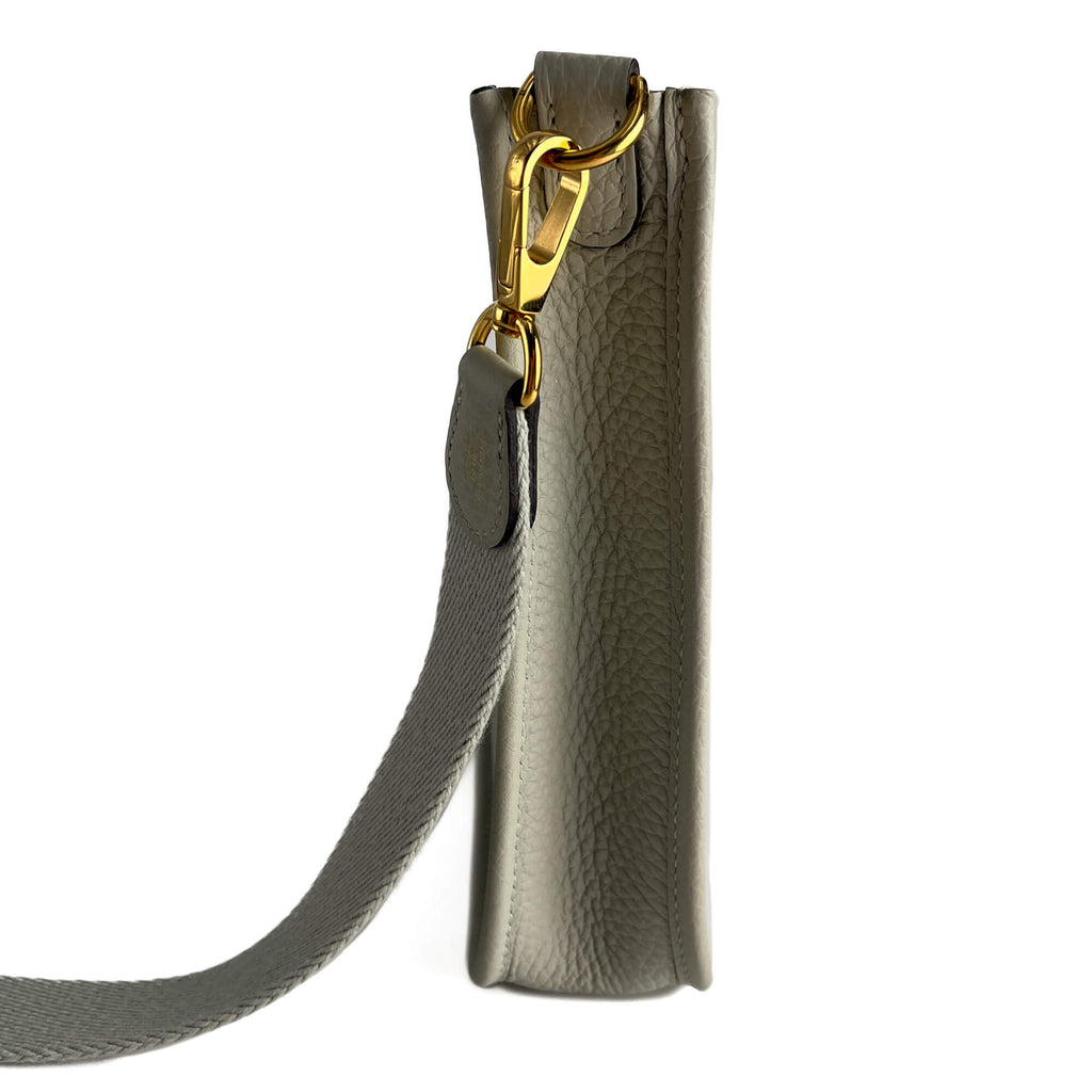 Second hand Hermes Evelyne 16 TPM Taurillon Clemence Leather Amazone Hobo Crossbody Grey - Tabita Bags