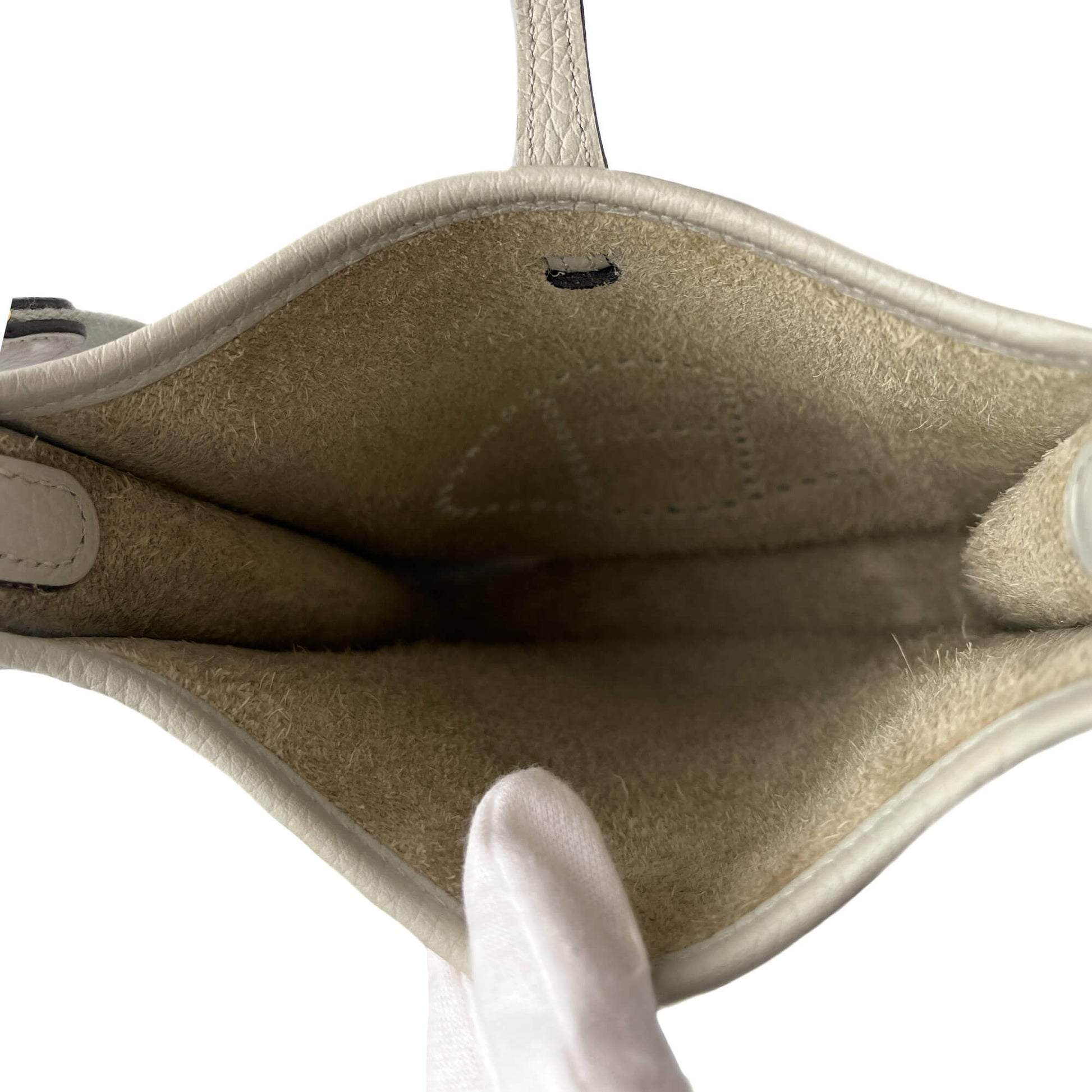 Second hand Hermes Evelyne 16 TPM Taurillon Clemence Leather Amazone Hobo Crossbody Grey - Tabita Bags