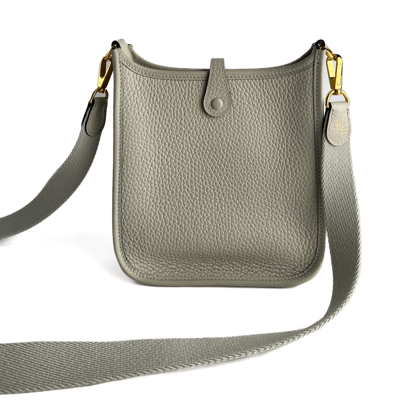 Second hand Hermes Evelyne 16 TPM Taurillon Clemence Leather Amazone Hobo Crossbody Grey - Tabita Bags