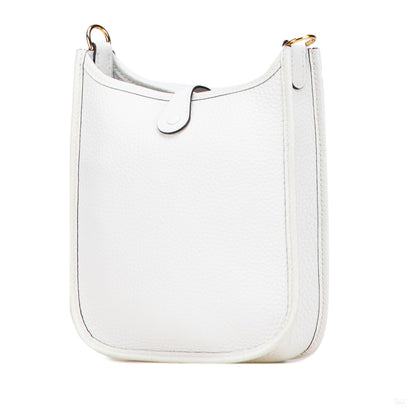 Second hand Hermes Evelyne 16 TPM Taurillon Clemence Leather Amazone Hobo Crossbody New White - Tabita Bags