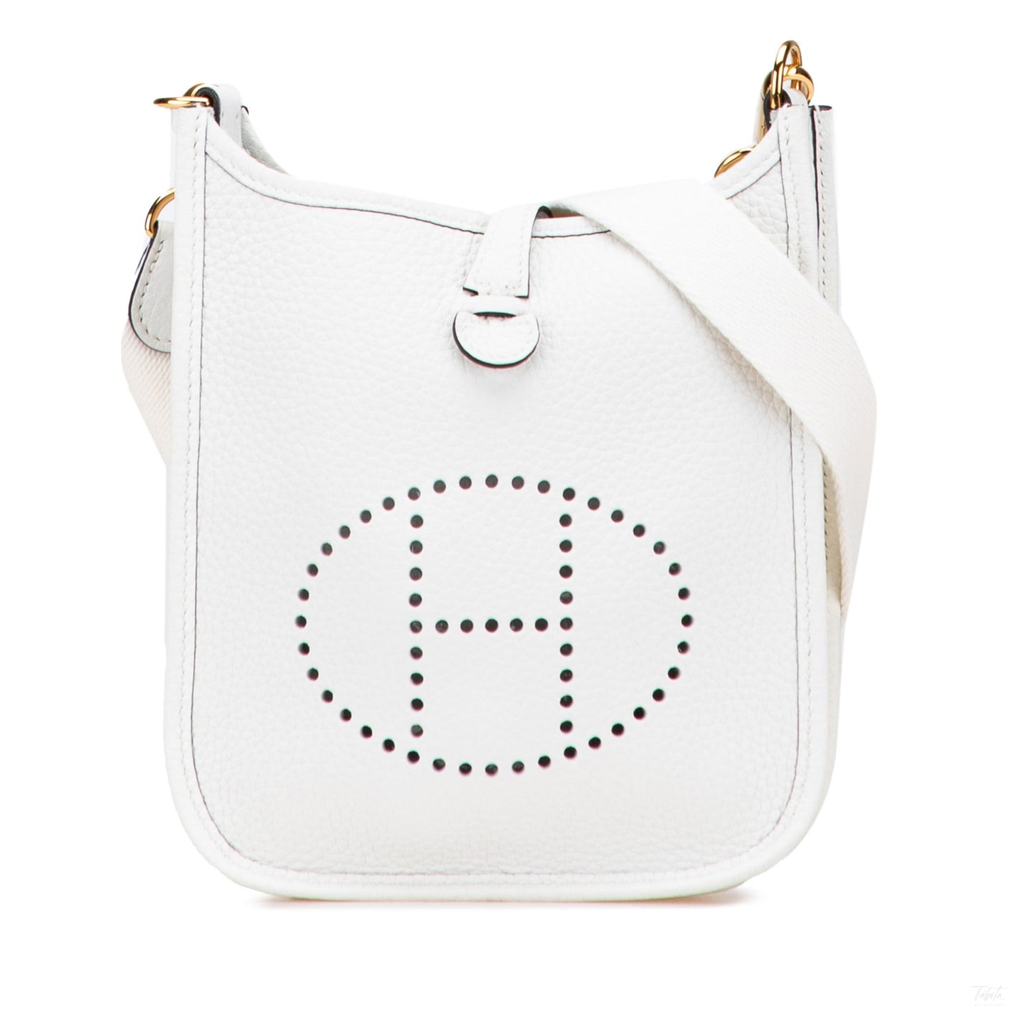 Second hand Hermes Evelyne 16 TPM Taurillon Clemence Leather Amazone Hobo Crossbody New White - Tabita Bags