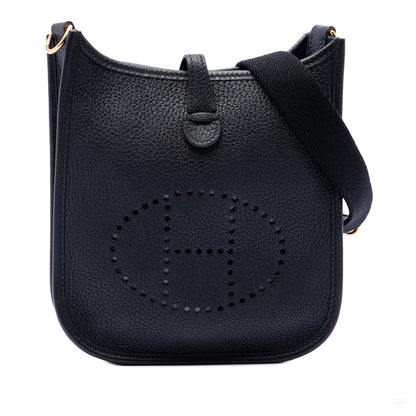 Second hand Hermes Evelyne 16 TPM Taurillon Clemence Leather Amazone Hobo Crossbody Noir - Tabita Bags