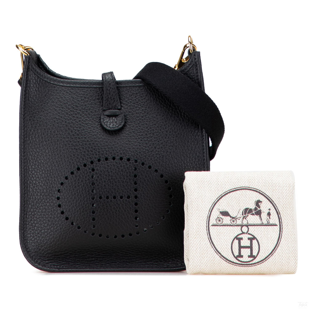 Second hand Hermes Evelyne 16 TPM Taurillon Clemence Leather Amazone Hobo Crossbody Noir - Tabita Bags