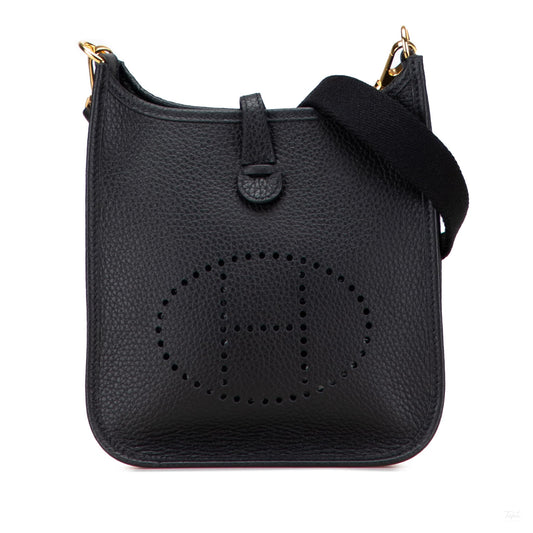 Second hand Hermes Evelyne 16 TPM Taurillon Clemence Leather Amazone Hobo Crossbody Noir - Tabita Bags