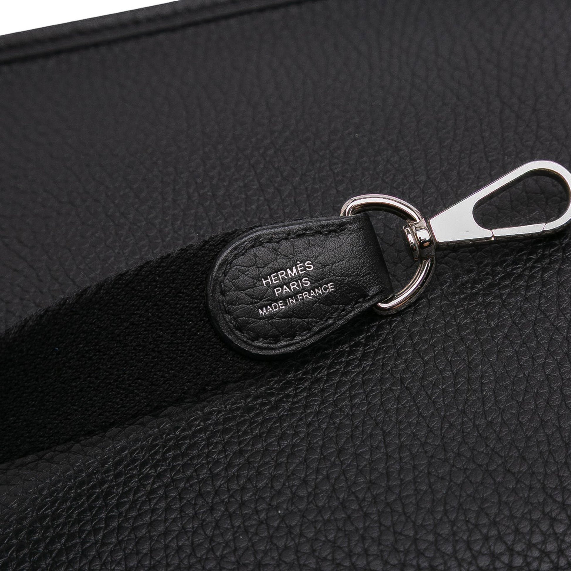 Second hand Hermes Evelyne 16 TPM Taurillon Clemence Leather Amazone Hobo Crossbody Noir - Tabita Bags