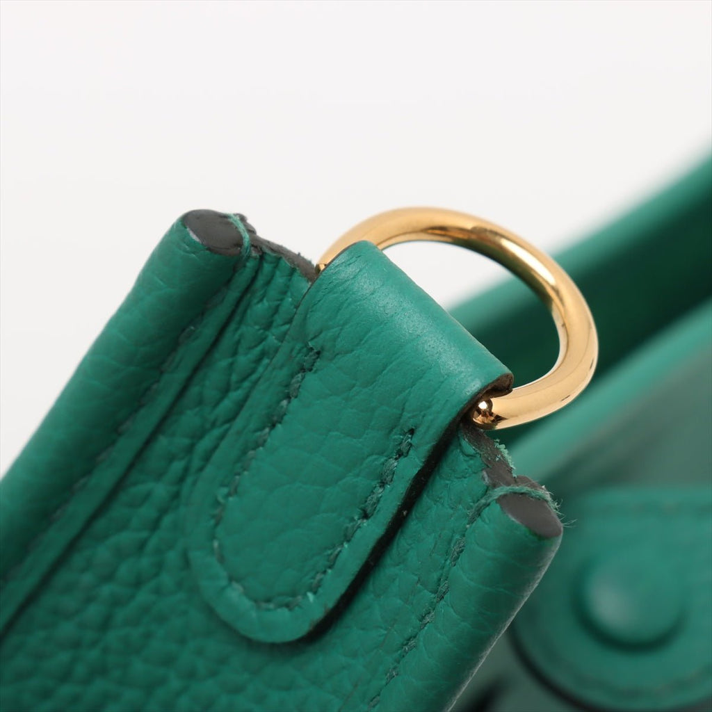Second hand Hermes Evelyne 16 TPM Taurillon Clemence Leather Amazone Hobo Crossbody Vale Jade - Tabita Bags
