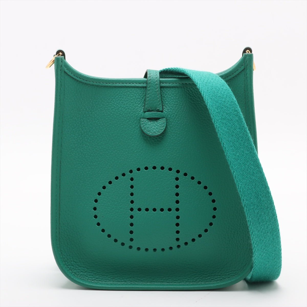 Second hand Hermes Evelyne 16 TPM Taurillon Clemence Leather Amazone Hobo Crossbody Vale Jade - Tabita Bags