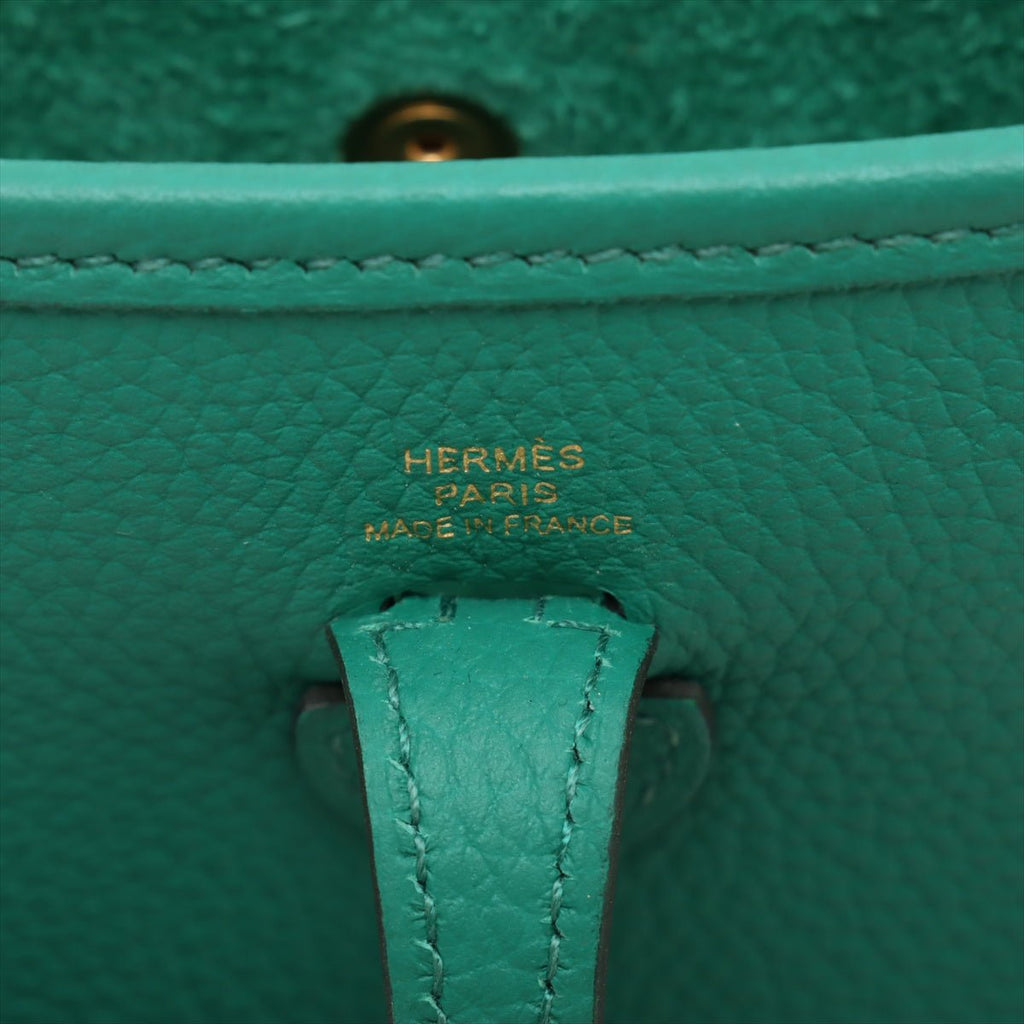 Second hand Hermes Evelyne 16 TPM Taurillon Clemence Leather Amazone Hobo Crossbody Vale Jade - Tabita Bags