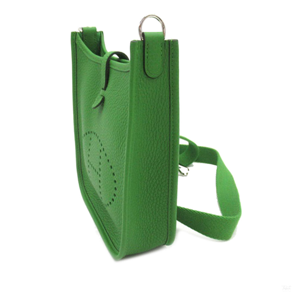 Second hand Hermes Evelyne 16 TPM Taurillon Clemence Leather Amazone Hobo Crossbody Veil Yucca - Tabita Bags