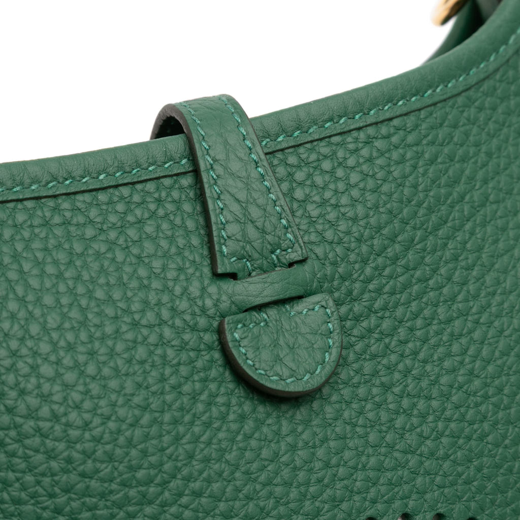 Second hand Hermes Evelyne 16 TPM Taurillon Clemence Leather Amazone Hobo Crossbody Vert Moyen - Tabita Bags