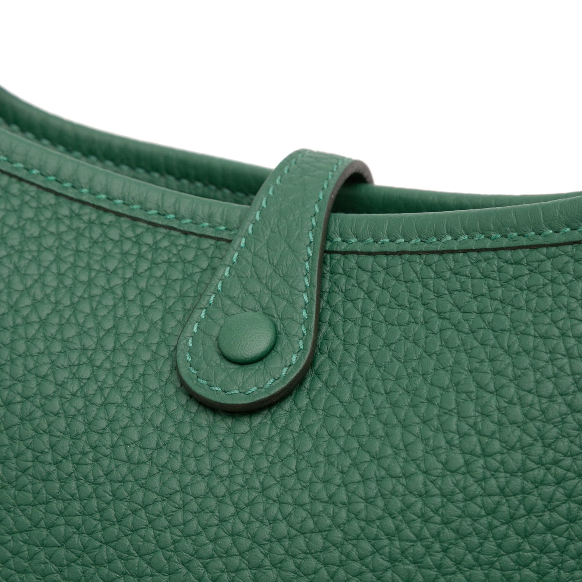 Second hand Hermes Evelyne 16 TPM Taurillon Clemence Leather Amazone Hobo Crossbody Vert Moyen - Tabita Bags