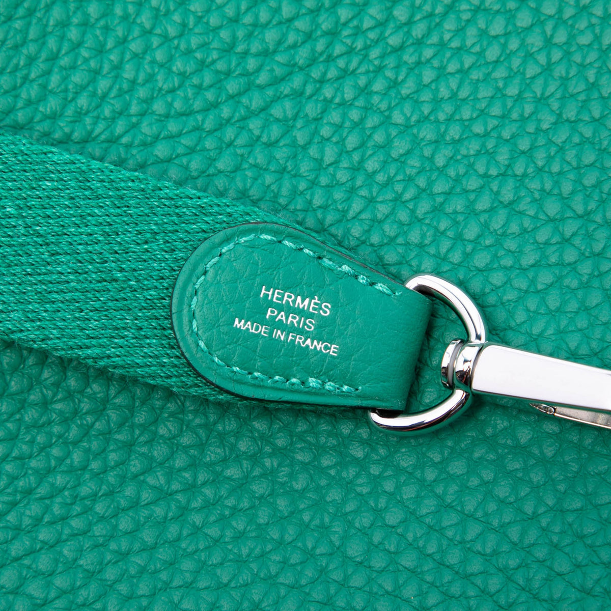 Second hand Hermes Evelyne 16 TPM Taurillon Clemence Leather Amazone Hobo Crossbody Vert Vertigo - Tabita Bags