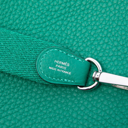Second hand Hermes Evelyne 16 TPM Taurillon Clemence Leather Amazone Hobo Crossbody Vert Vertigo - Tabita Bags