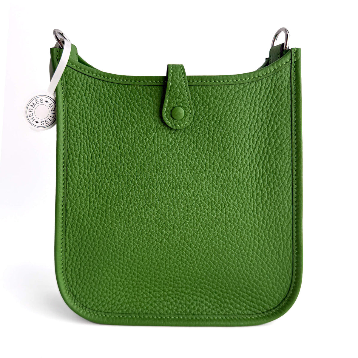 Second hand Hermes Evelyne 16 TPM Taurillon Clemence Leather Amazone Hobo Crossbody Vert Yucca - Tabita Bags