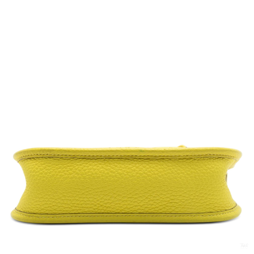 Second hand Hermes Evelyne 16 TPM Taurillon Clemence Leather Amazone Hobo Crossbody Yellow - Tabita Bags
