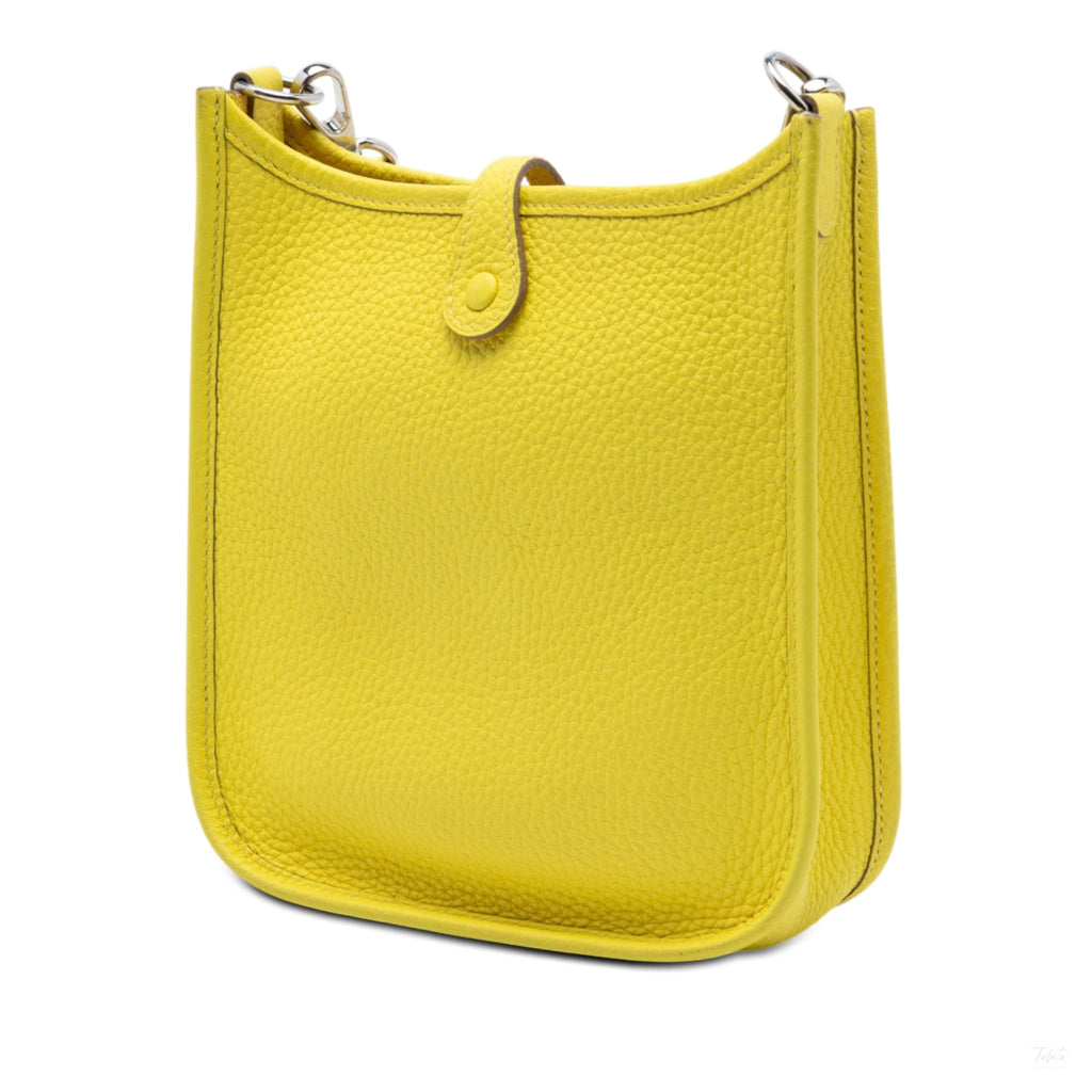 Second hand Hermes Evelyne 16 TPM Taurillon Clemence Leather Amazone Hobo Crossbody Yellow - Tabita Bags
