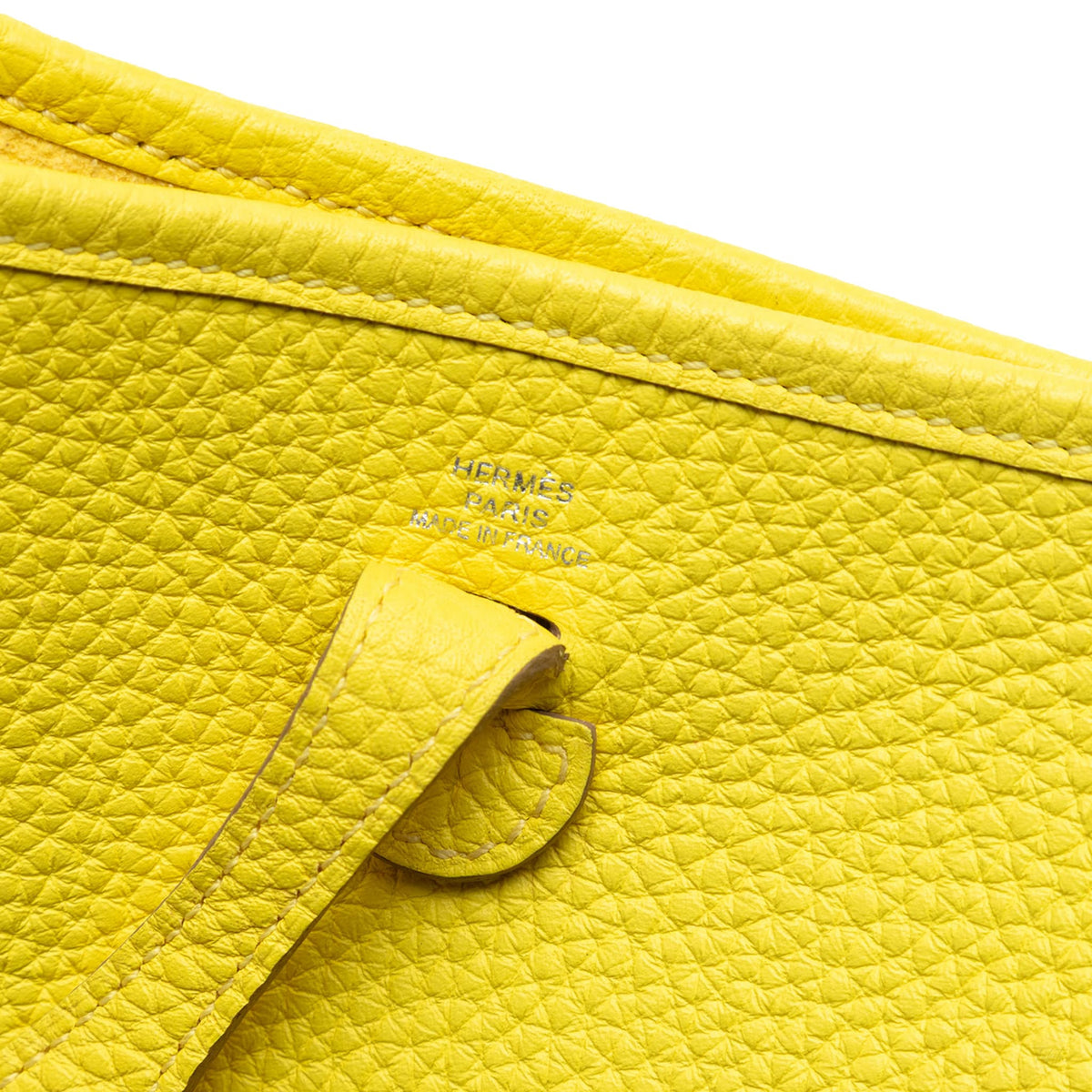 Second hand Hermes Evelyne 16 TPM Taurillon Clemence Leather Amazone Hobo Crossbody Yellow - Tabita Bags