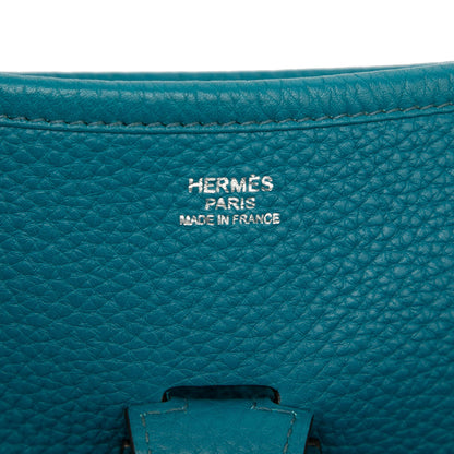 Second hand Hermes Evelyne 29 Taurillon Clemence Leather Hobo Crossbody Blue - Tabita Bags