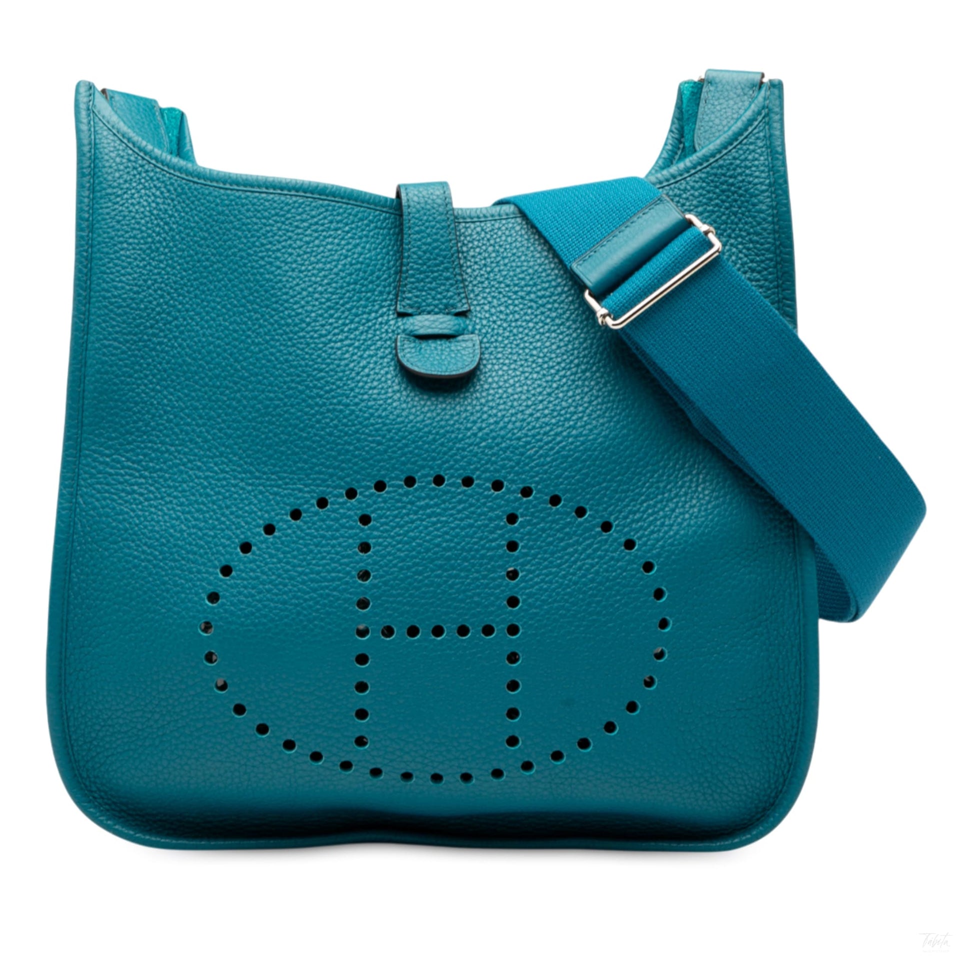 Second hand Hermes Evelyne 29 Taurillon Clemence Leather Hobo Crossbody Blue - Tabita Bags