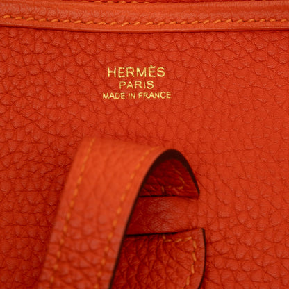 Second hand Hermes Evelyne 29 Taurillon Clemence Leather Hobo Crossbody Feu - Tabita Bags