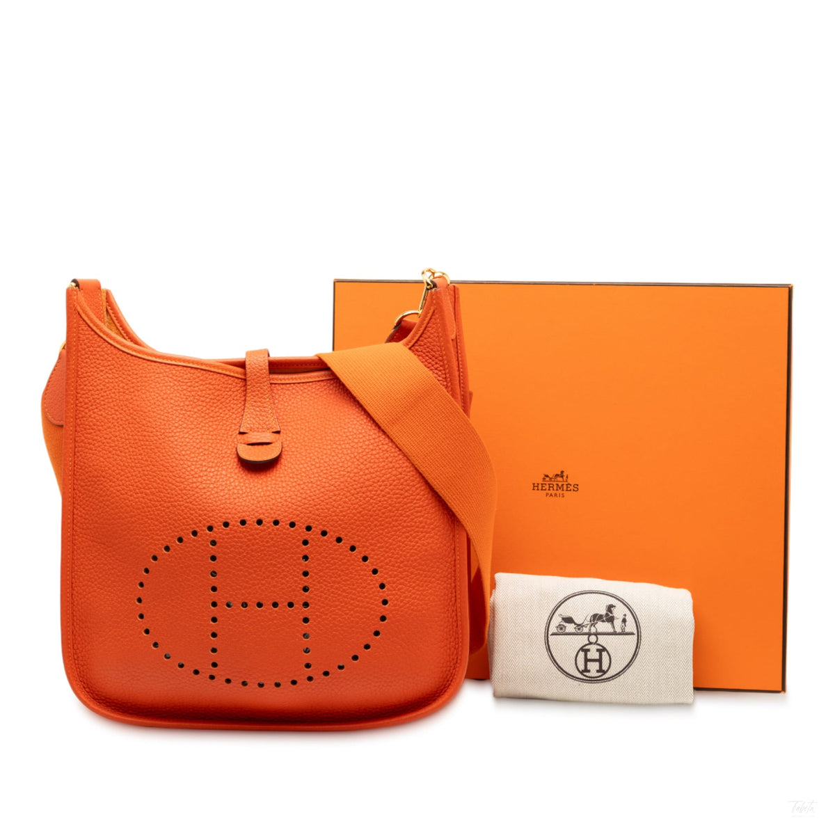 Second hand Hermes Evelyne 29 Taurillon Clemence Leather Hobo Crossbody Feu - Tabita Bags
