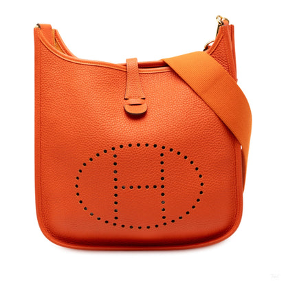 Second hand Hermes Evelyne 29 Taurillon Clemence Leather Hobo Crossbody Feu - Tabita Bags