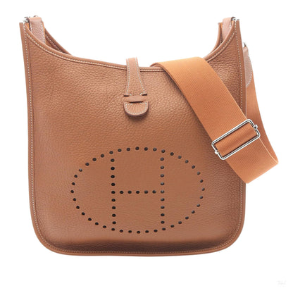 Second hand Hermes Evelyne 29 Taurillon Clemence Leather Hobo Crossbody Gold - Tabita Bags