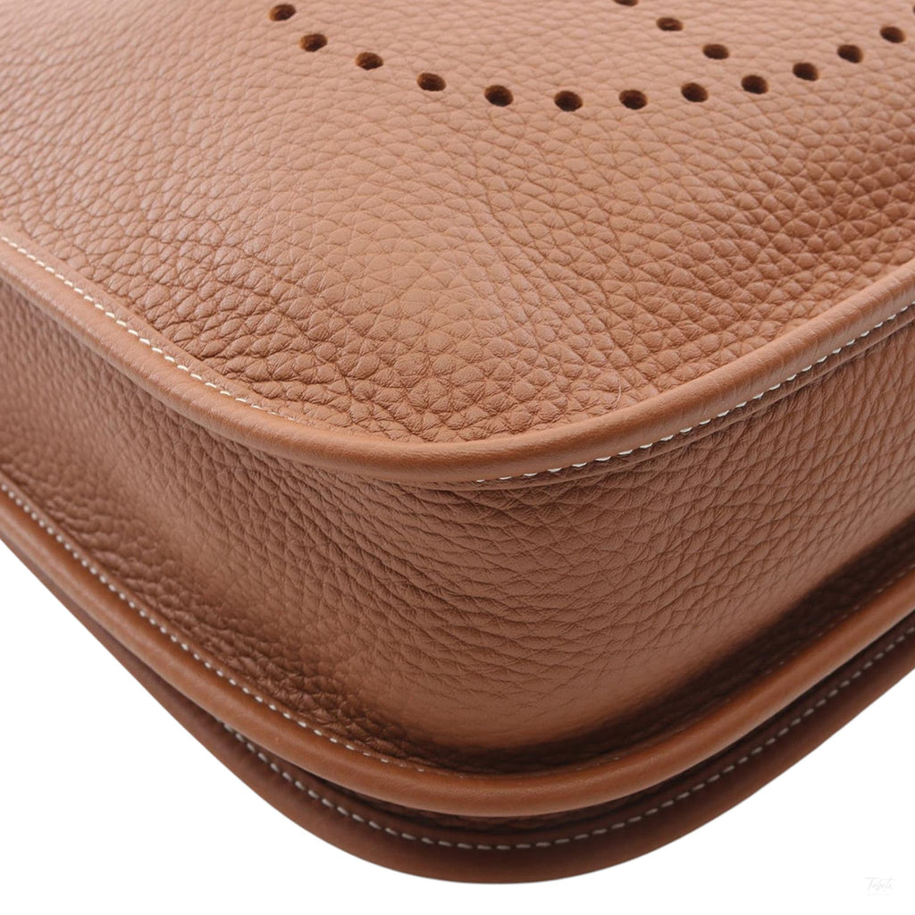 Second hand Hermes Evelyne 29 Taurillon Clemence Leather Hobo Crossbody Gold - Tabita Bags