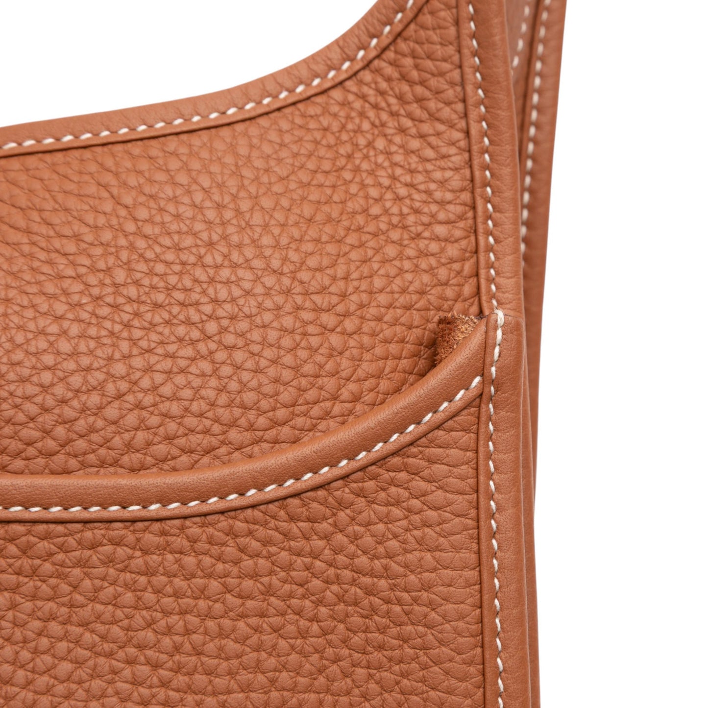 Second hand Hermes Evelyne 29 Taurillon Clemence Leather Hobo Crossbody Gold - Tabita Bags