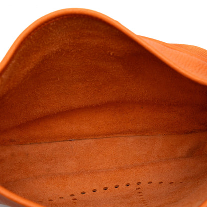Second hand Hermes Evelyne 29 Taurillon Clemence Leather Hobo Crossbody Orange - Tabita Bags