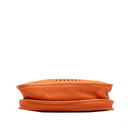 Second hand Hermes Evelyne 29 Taurillon Clemence Leather Hobo Crossbody Orange - Tabita Bags