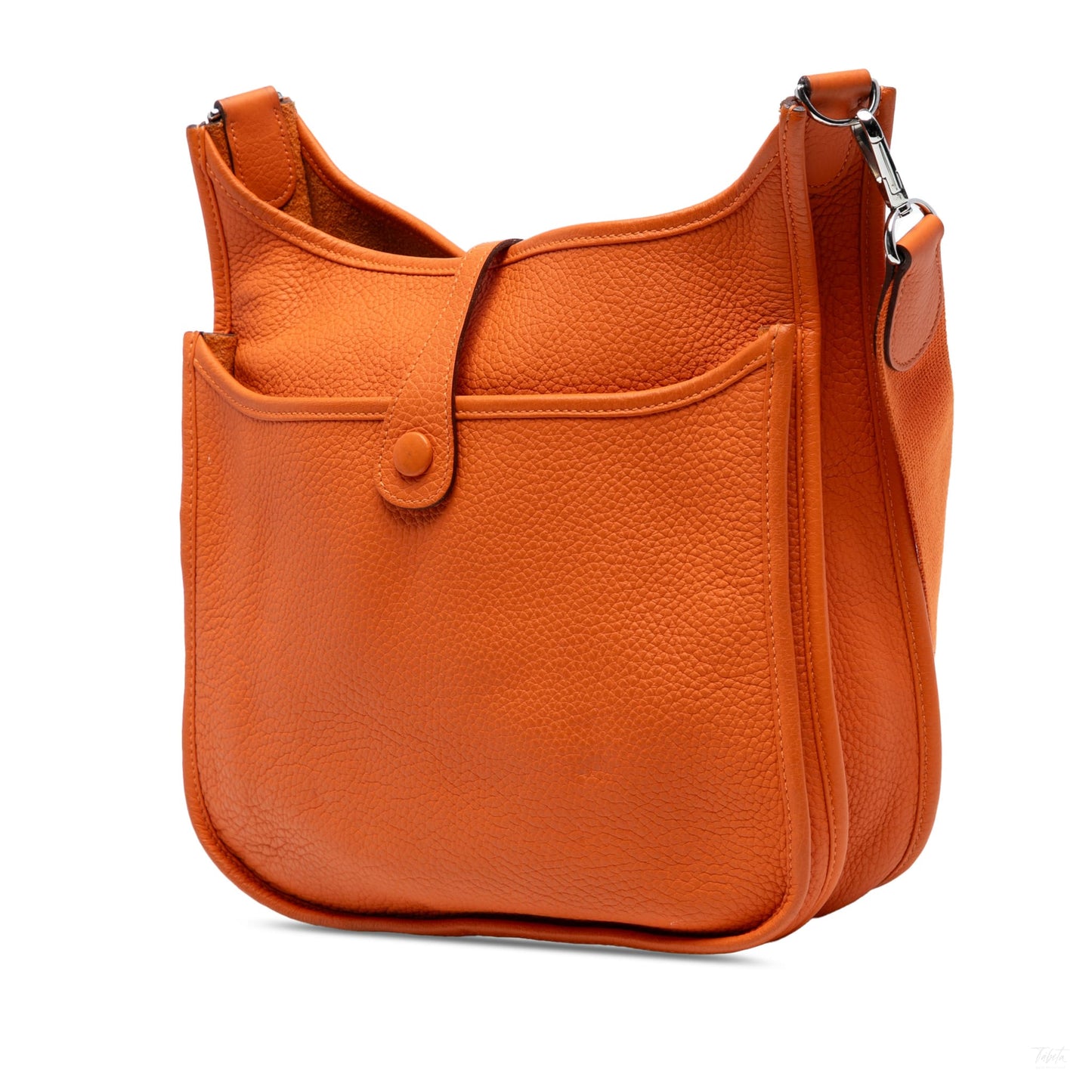 Second hand Hermes Evelyne 29 Taurillon Clemence Leather Hobo Crossbody Orange - Tabita Bags