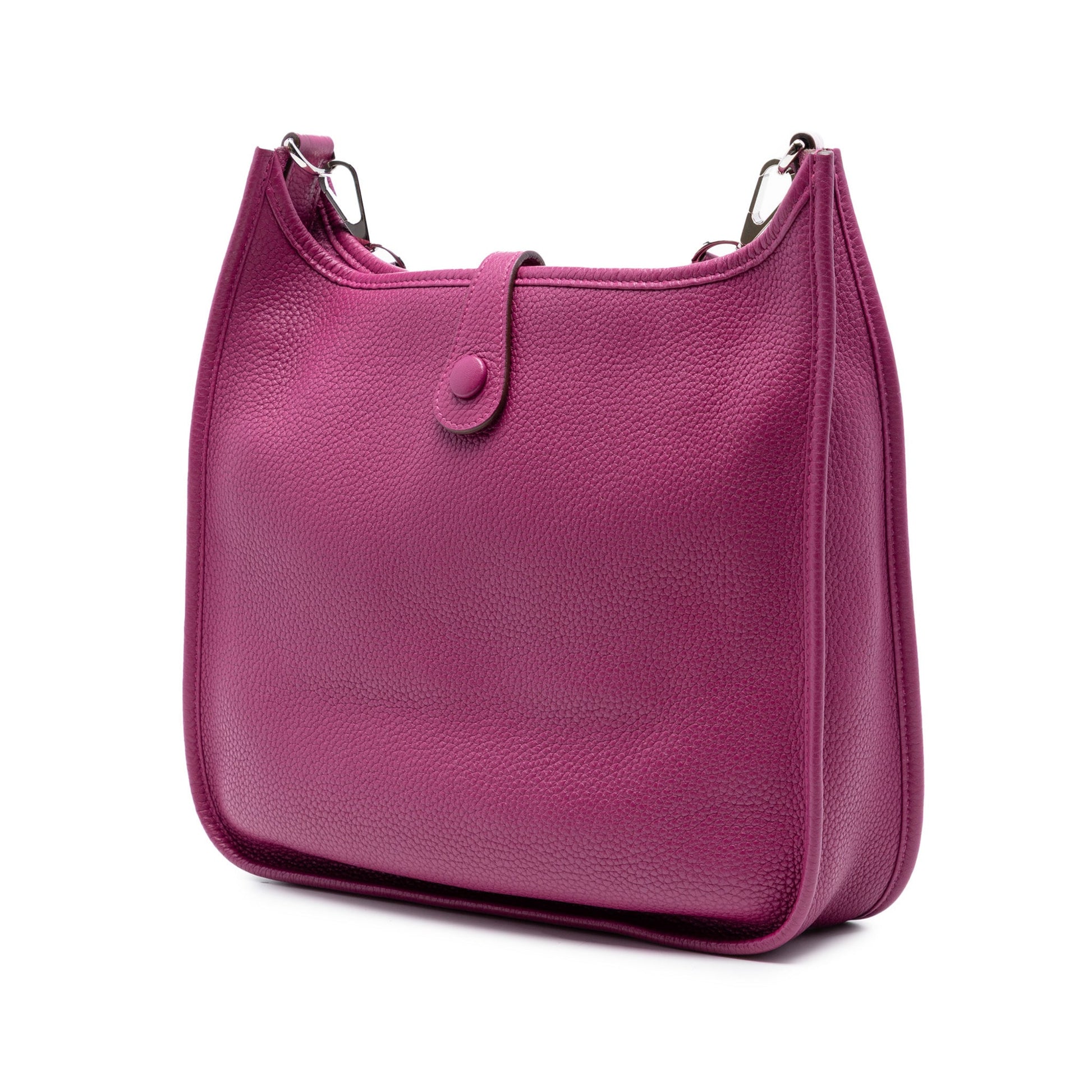Second hand Hermes Evelyne 29 Taurillon Clemence Leather Hobo Crossbody Rose Pourpre - Tabita Bags