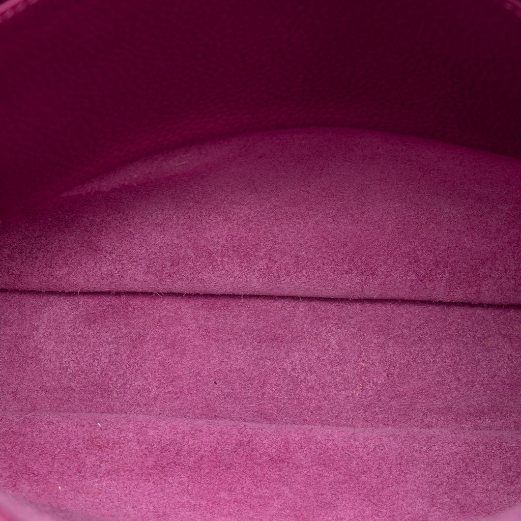 Second hand Hermes Evelyne 29 Taurillon Clemence Leather Hobo Crossbody Rose Pourpre - Tabita Bags