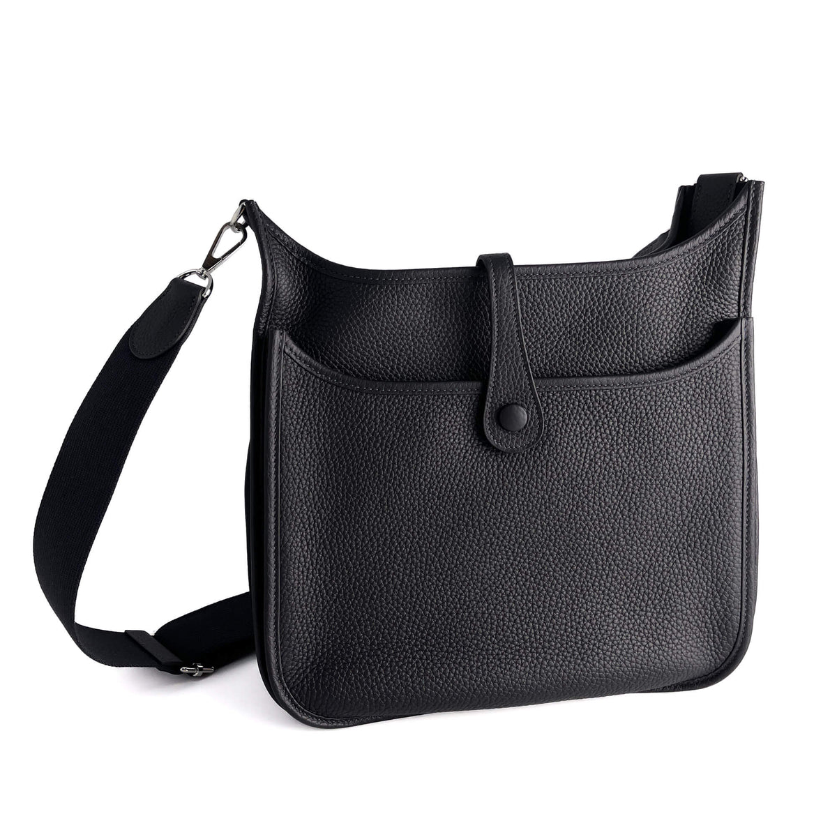 Second hand Hermes Evelyne 29 Taurillon Clemence Leather Hobo Crossbody S Black - Tabita Bags