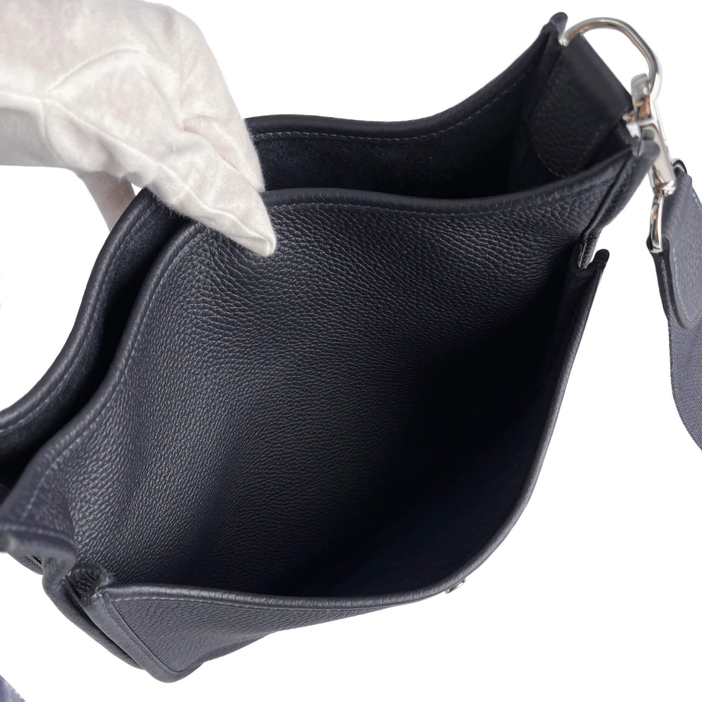 Second hand Hermes Evelyne 29 Taurillon Clemence Leather Hobo Crossbody S Black - Tabita Bags