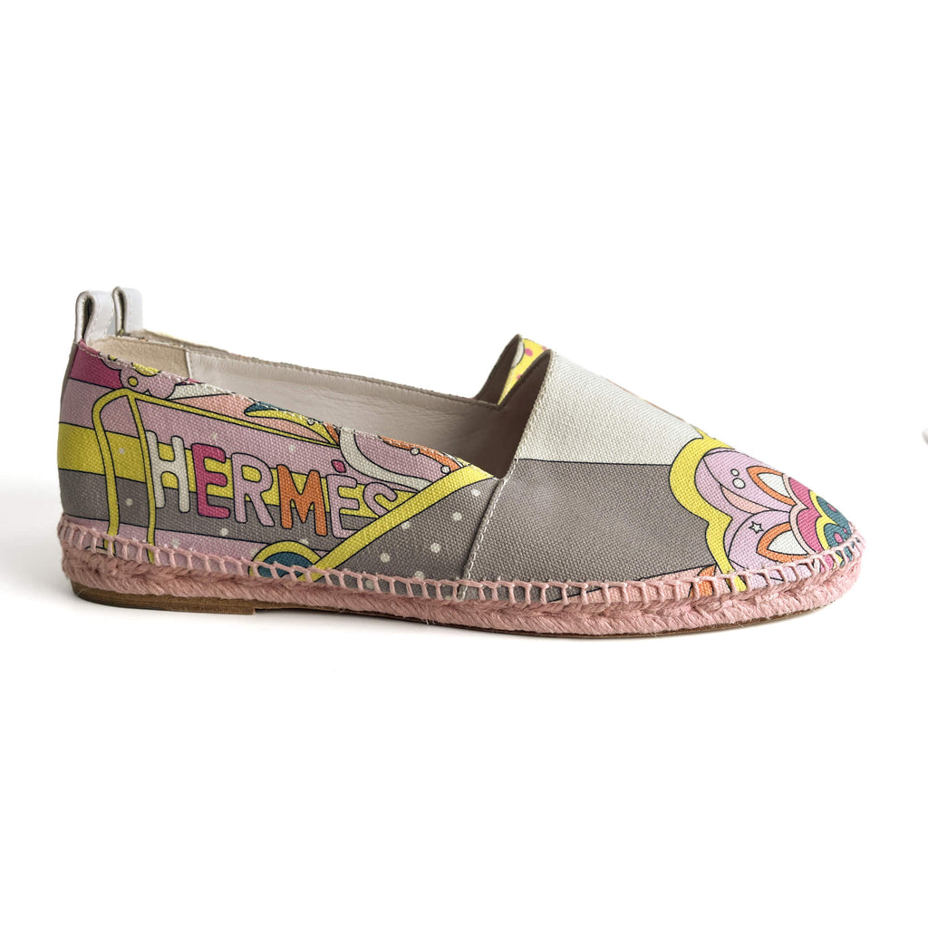 Second hand Hermes Flat Espadrille Canvas 41 Rose - Tabita Bags