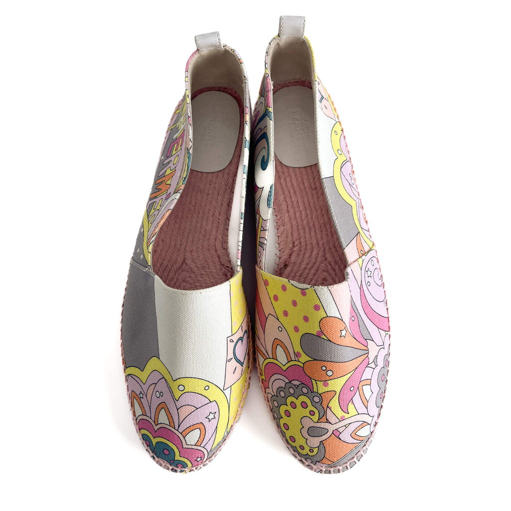 Second hand Hermes Flat Espadrille Canvas 41 Rose - Tabita Bags