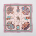 Second hand Hermes Foulard 90 Silk Cuirs Du Desert Pink - Tabita Bags