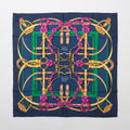 Second hand Hermes Foulard 90 Silk Grand Manege Navy - Tabita Bags