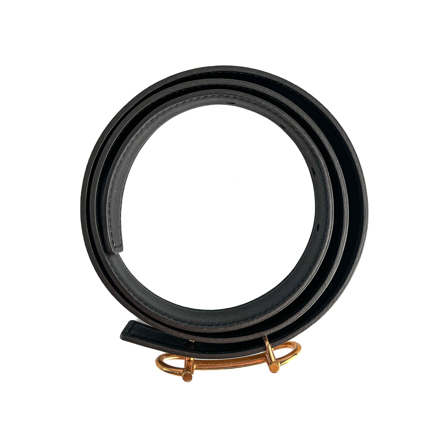 Second hand Hermes Gamma Leather Reversible Thin Belt 80 Etoupe - Tabita Bags