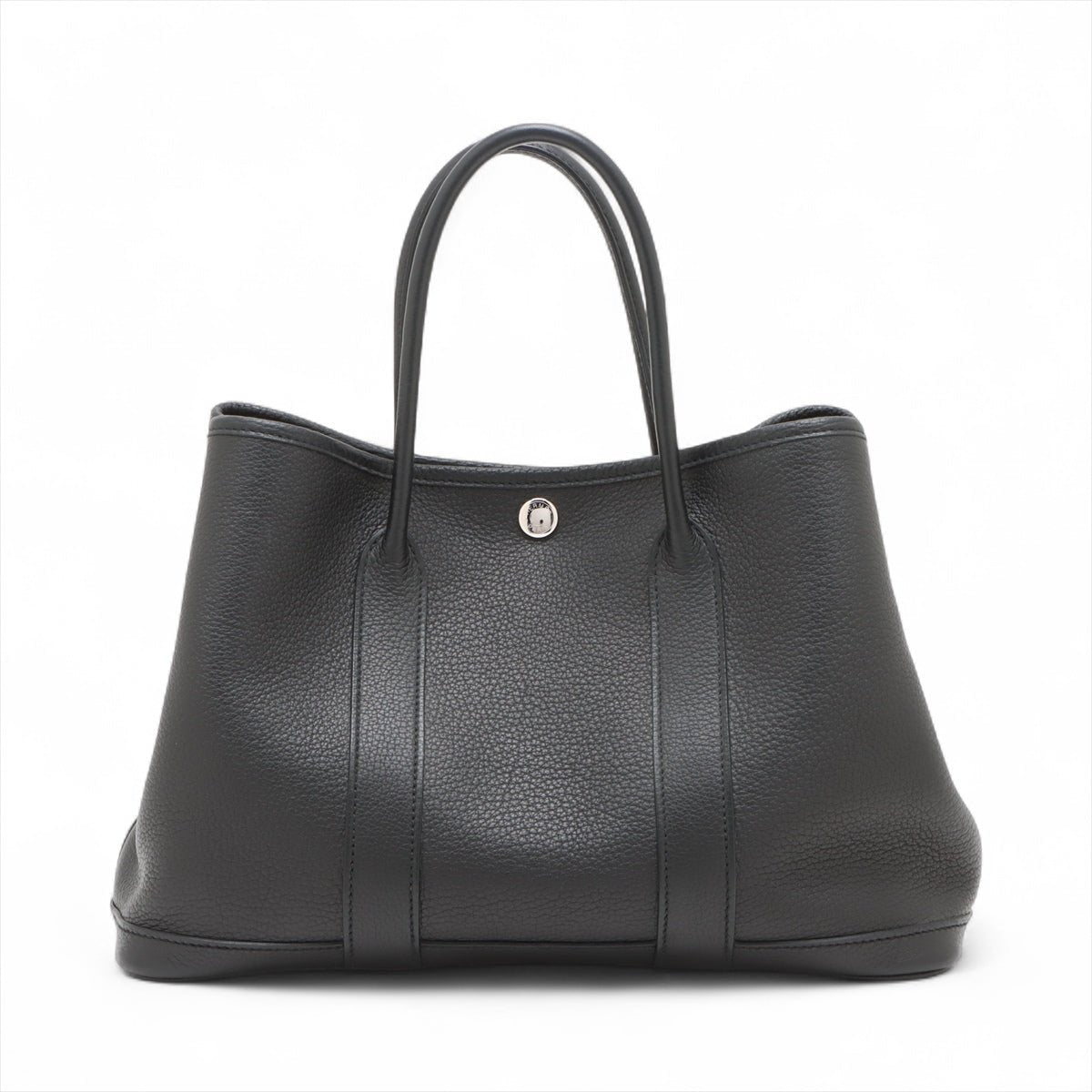 Second hand Hermes Garden Party 30 Leather Tote Handbag Black - Tabita Bags