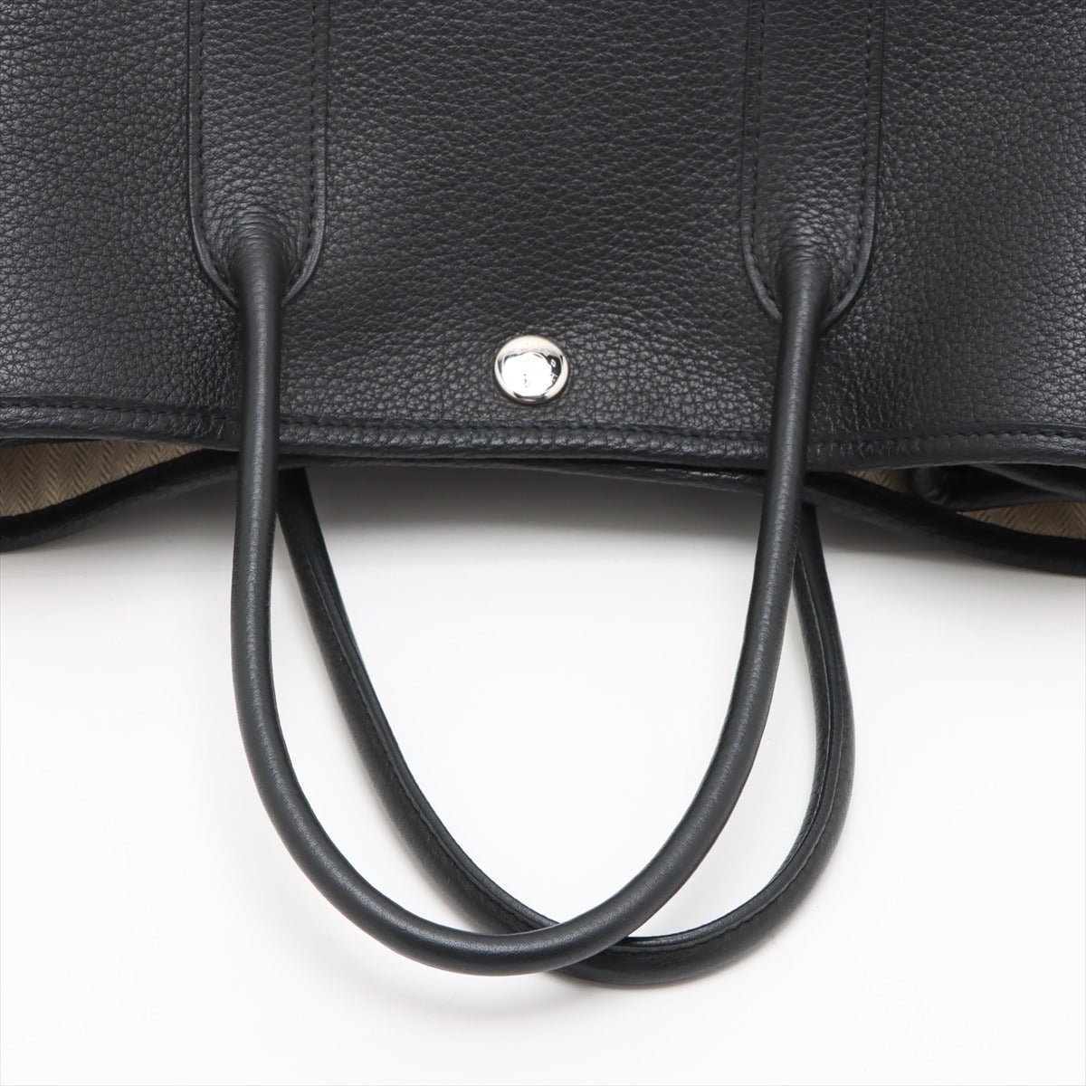 Second hand Hermes Garden Party 30 Leather Tote Handbag Black - Tabita Bags