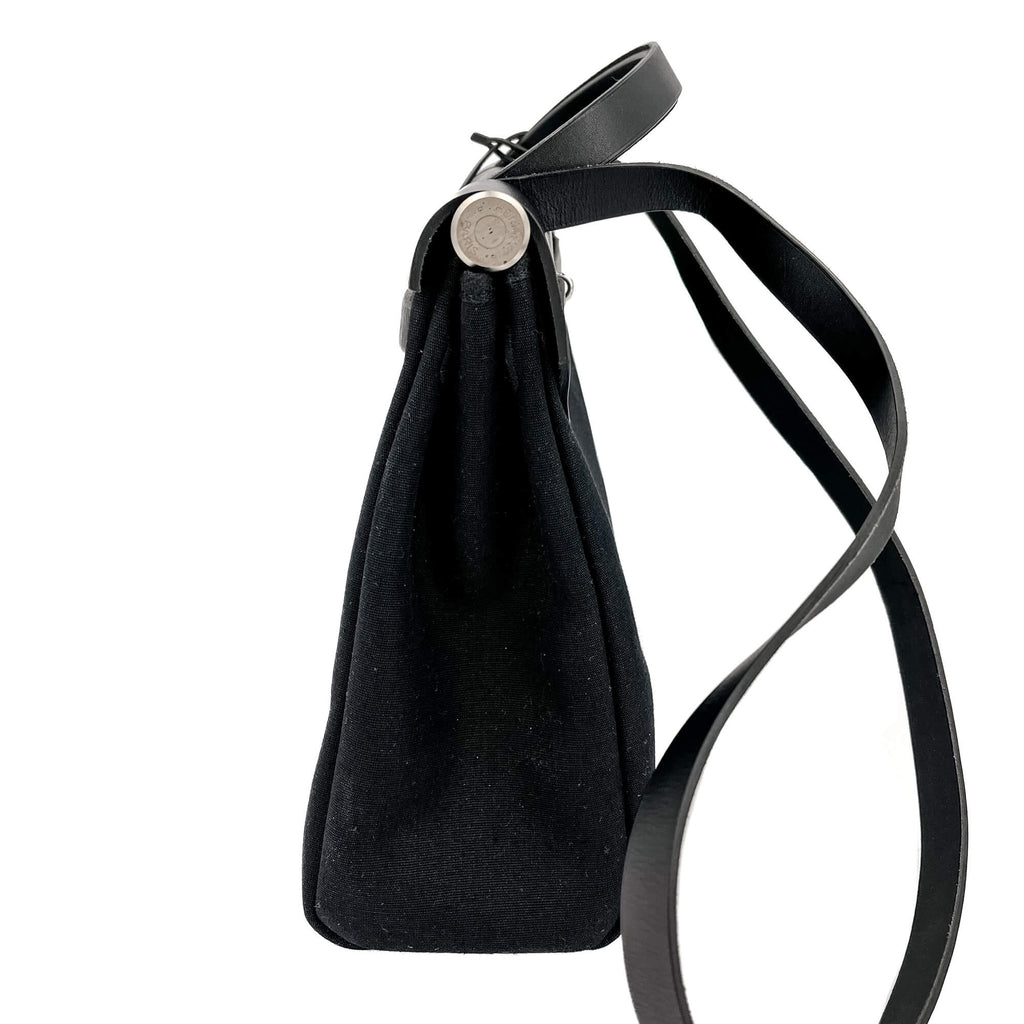 Second hand Hermes Herbag Canvas 2 - Ways Top - handle Handbag 2 - Sacs Black - Tabita Bags
