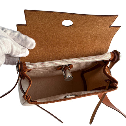 Second hand Hermes Herbag Mini Vache Hunter Leather Crossbody Beige - Tabita Bags