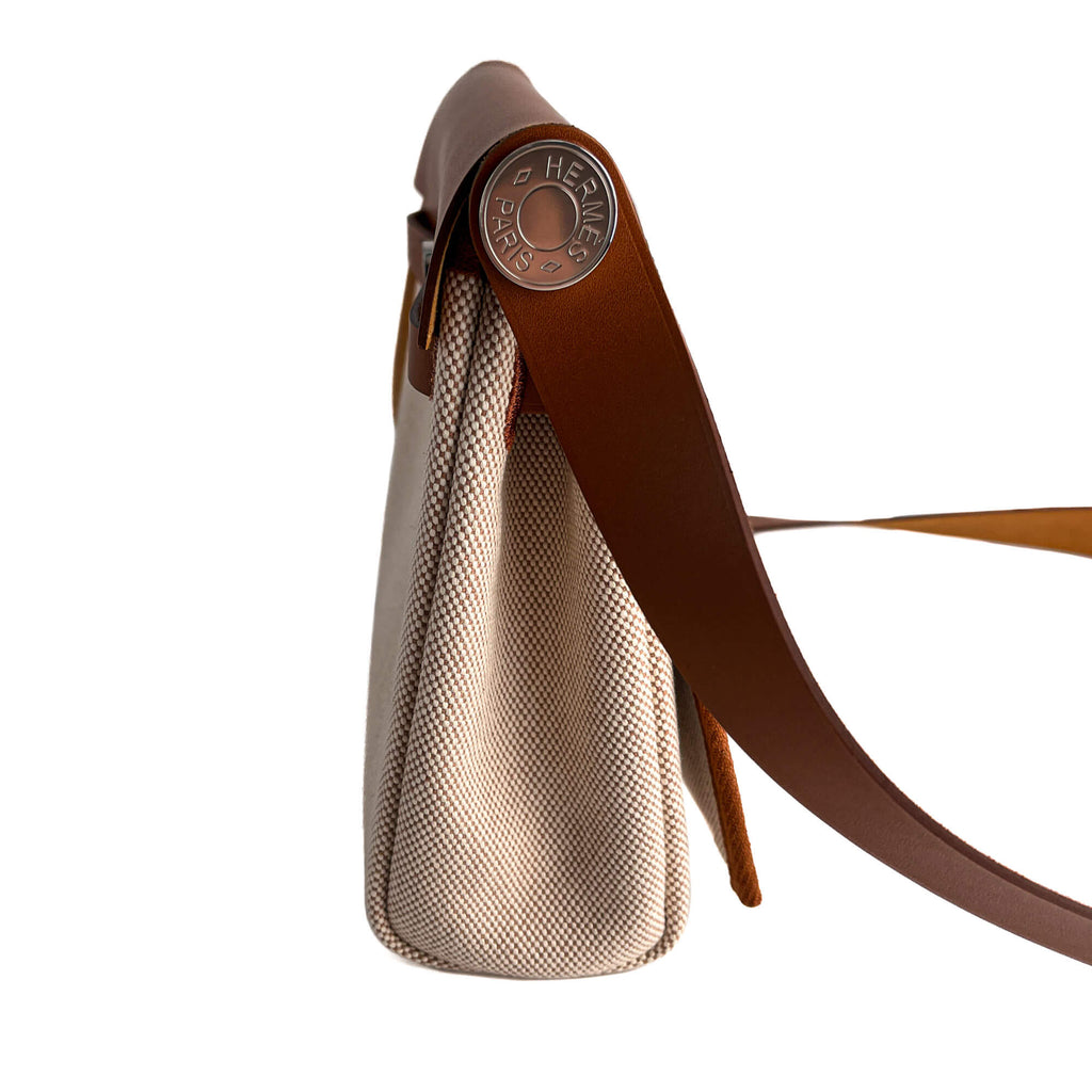 Second hand Hermes Herbag Mini Vache Hunter Leather Crossbody Beige - Tabita Bags